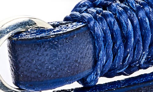 Caputo & Co Macramé Leather Double Wrap Bracelet In Dark Navy
