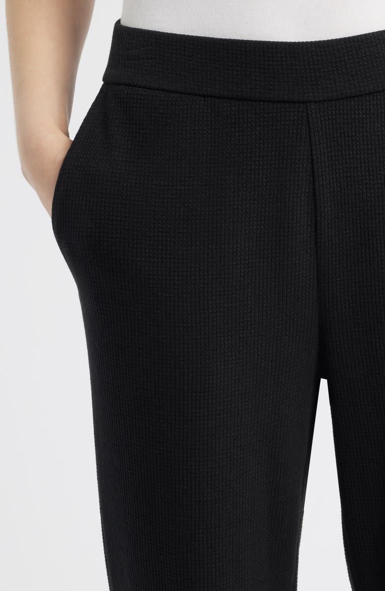Eileen Fisher Waffle Knit Joggers, Alternate, color, Black