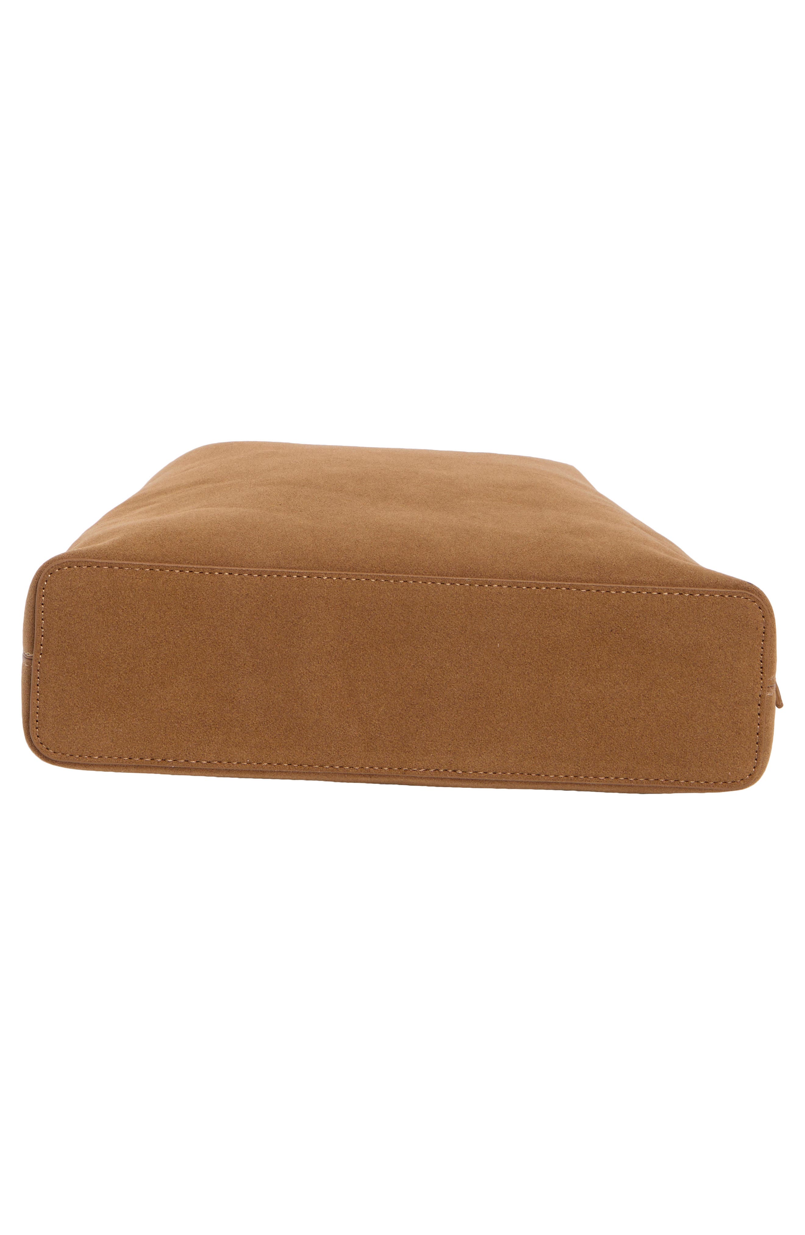 Faux Suede Asymmetric Shoulder Bag, Alternate, color, CARAMEL