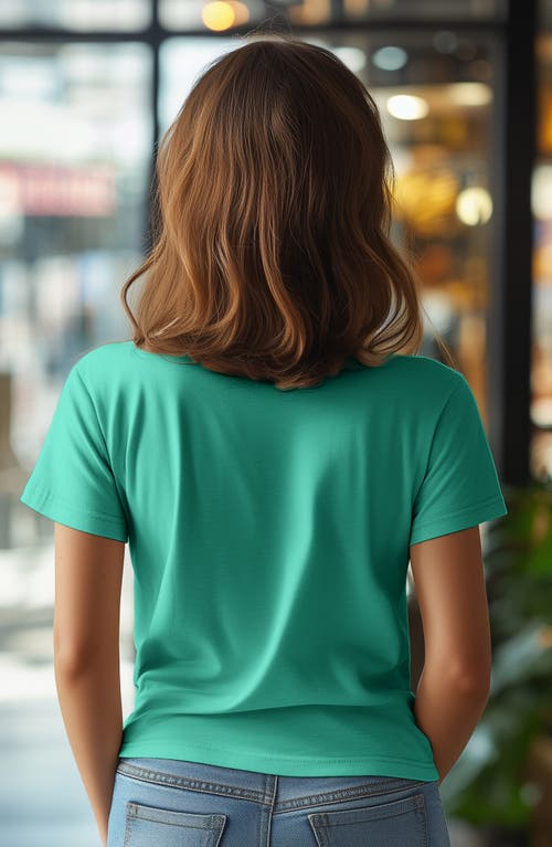 Dalix Smile Face Tee In Teal