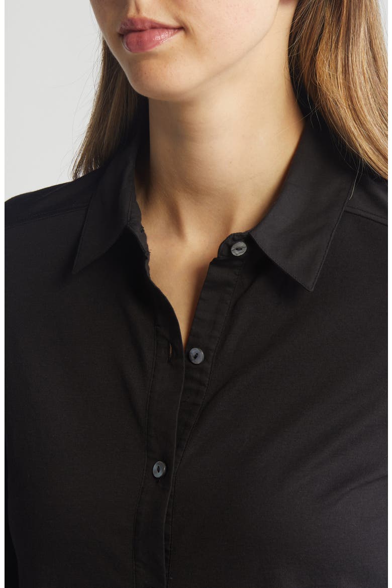 Riduro Organic Cotton Button-Up Shirt, Alternate, color, BLACK