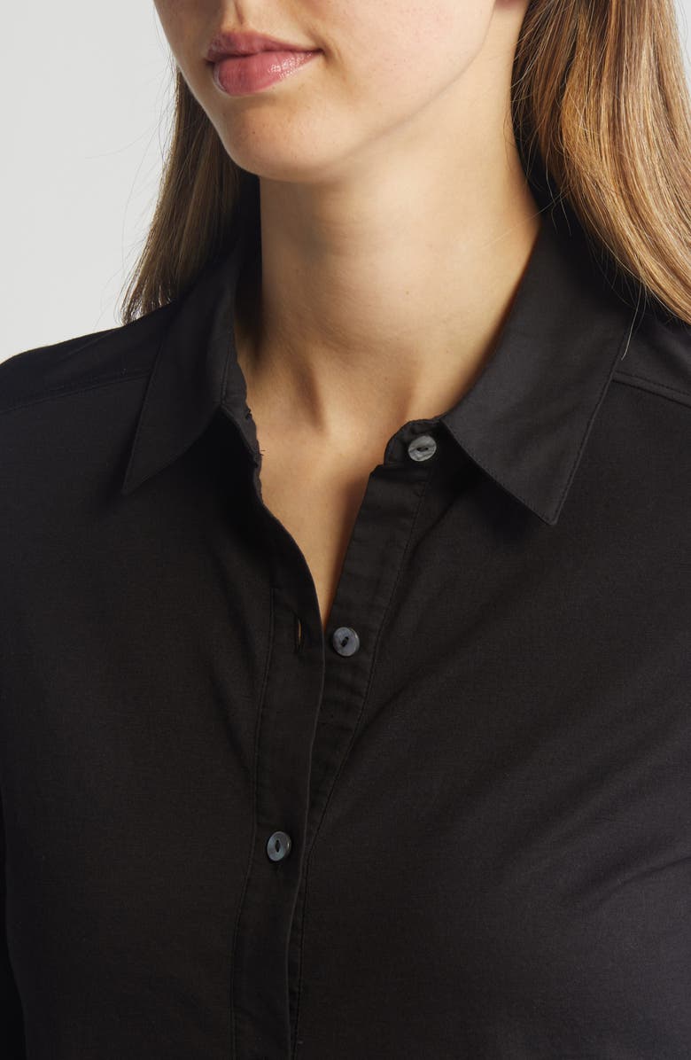 Theory Riduro Organic Cotton Button-Up Shirt, Alternate, color, Black
