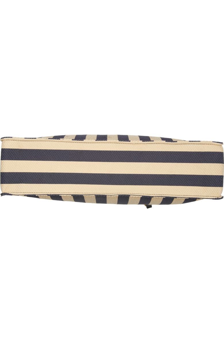 Valentino Garavani Kicky Stripe Nylon & Cotton Tote, Alternate, color, Black/Khaki