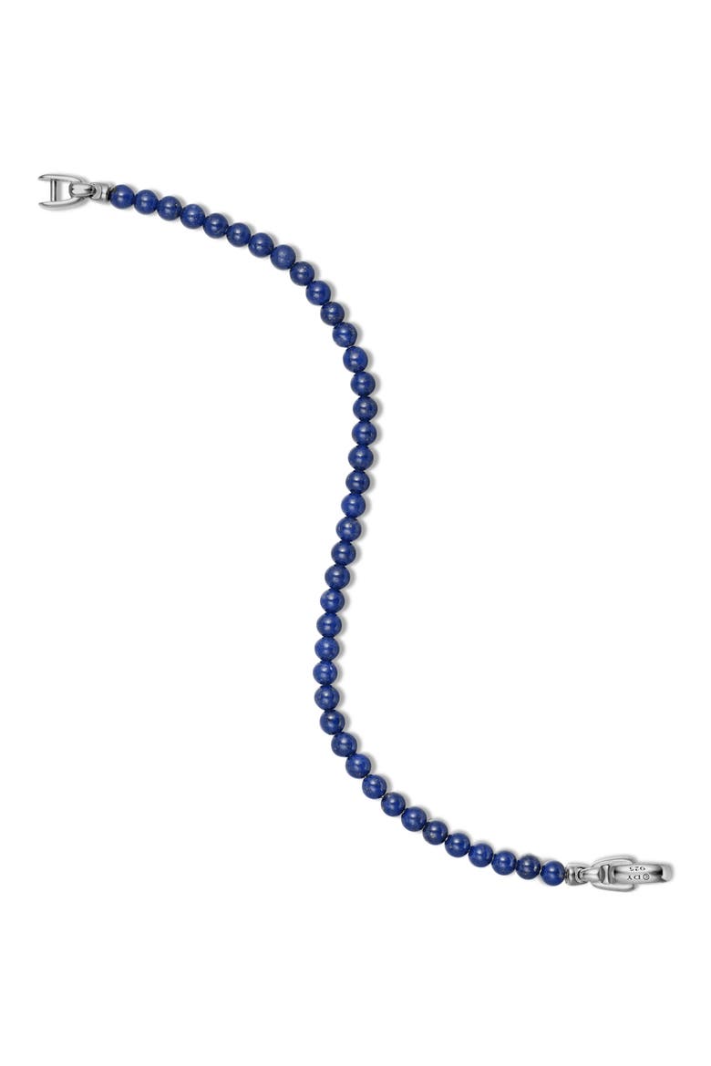 Men's Spiritual Beads Bracelet, Alternate, color, SILVER/ LAPIS