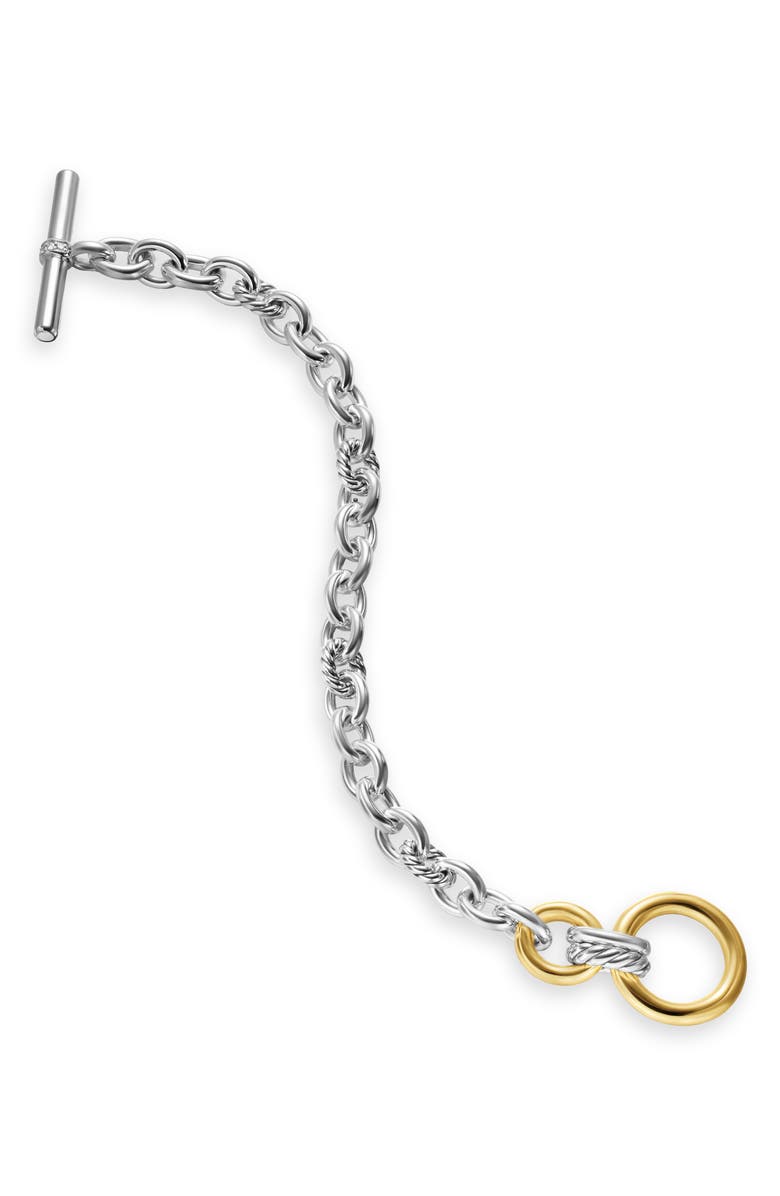 David Yurman DY Mercer<sup>®</sup> Toggle Chain Bracelet in Sterling Silver with 18K Yellow Gold and Diamonds, 12.7mm, Alternate, color, Diamond