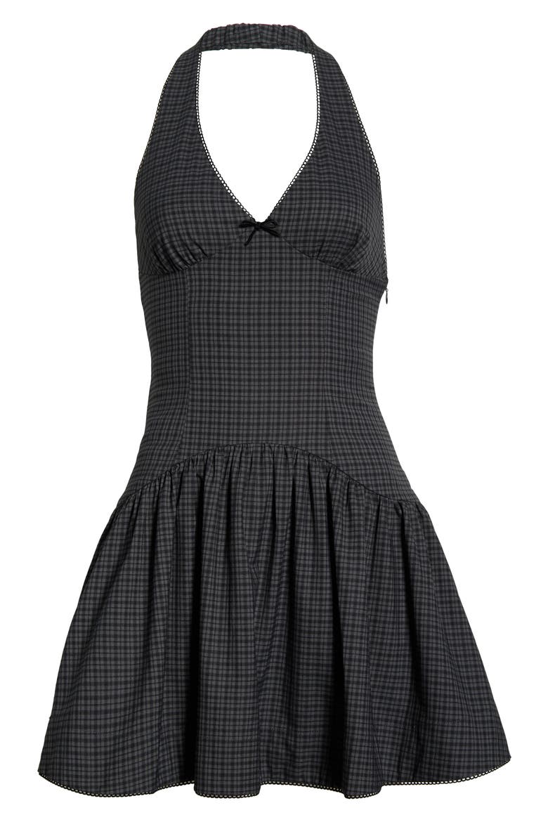 Ollie Sleeveless Halter Minidress, Alternate, color, BLACK