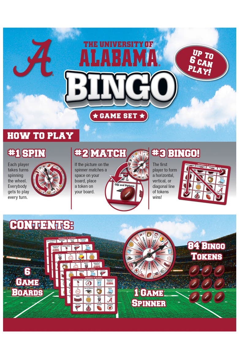 Alabama Crimson Tide NCAA Bingo Game, Alternate, color, Multicolor