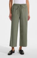 Lands' End Sport Knit Pull On Drawstring Wide Leg Crop Pants