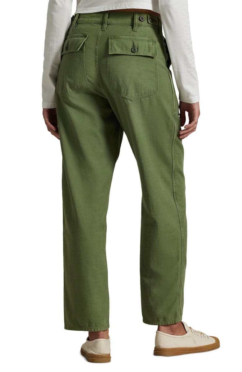 Polo Ralph Lauren Ricky Cotton Sateen Utility Pants, Alternate, color, Olive