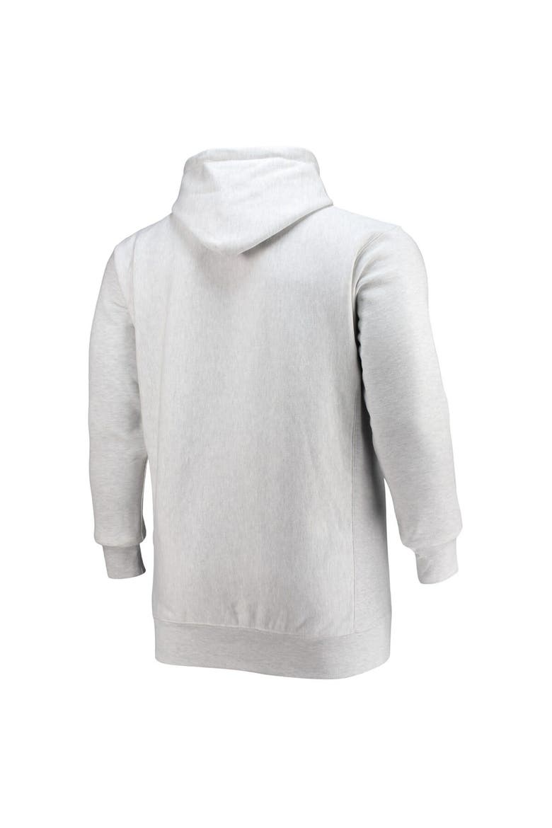Men's Champion Heathered Gray North Carolina Tar Heels Big & Tall Reverse Weave Fleece Pullover Hoodie Sweatshirt, Alternate, color, Heather Gray
