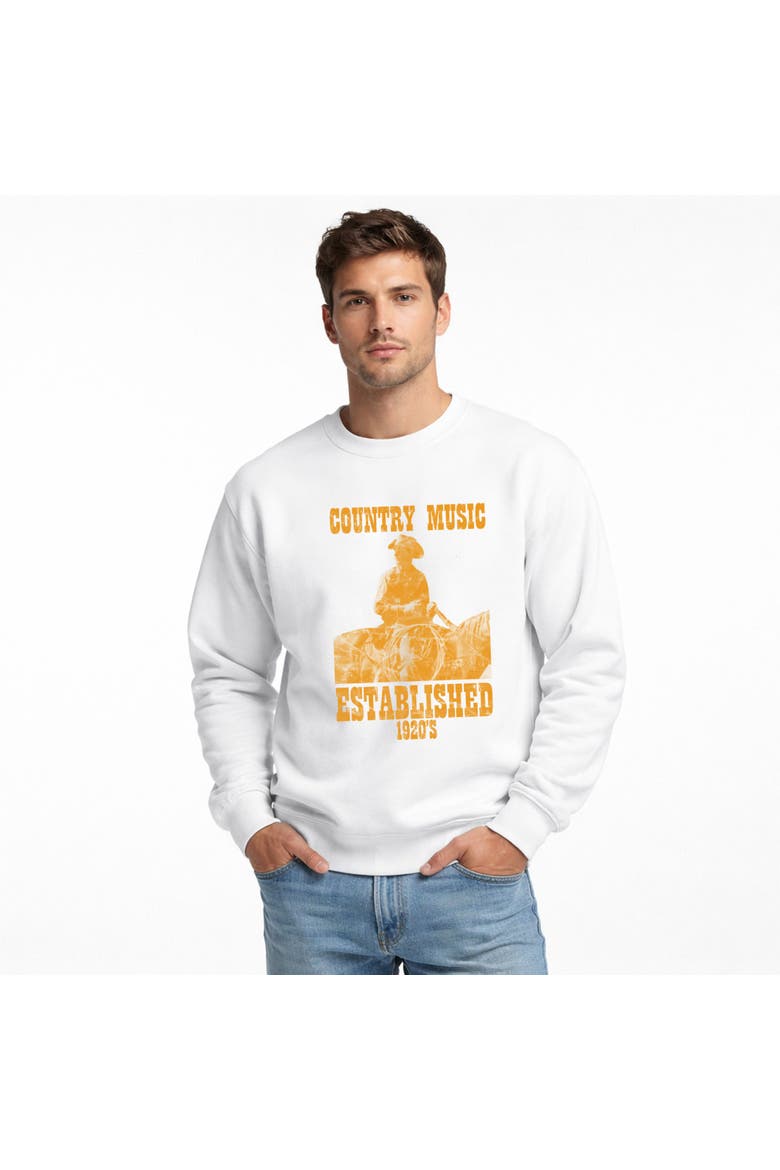 Country Music Est 1920s Sweatshirt, Main, color, White