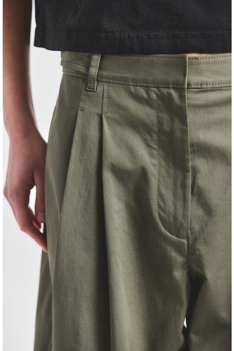 Asher Pleated Crop Pants, Alternate, color, DUSTY OLIVE
