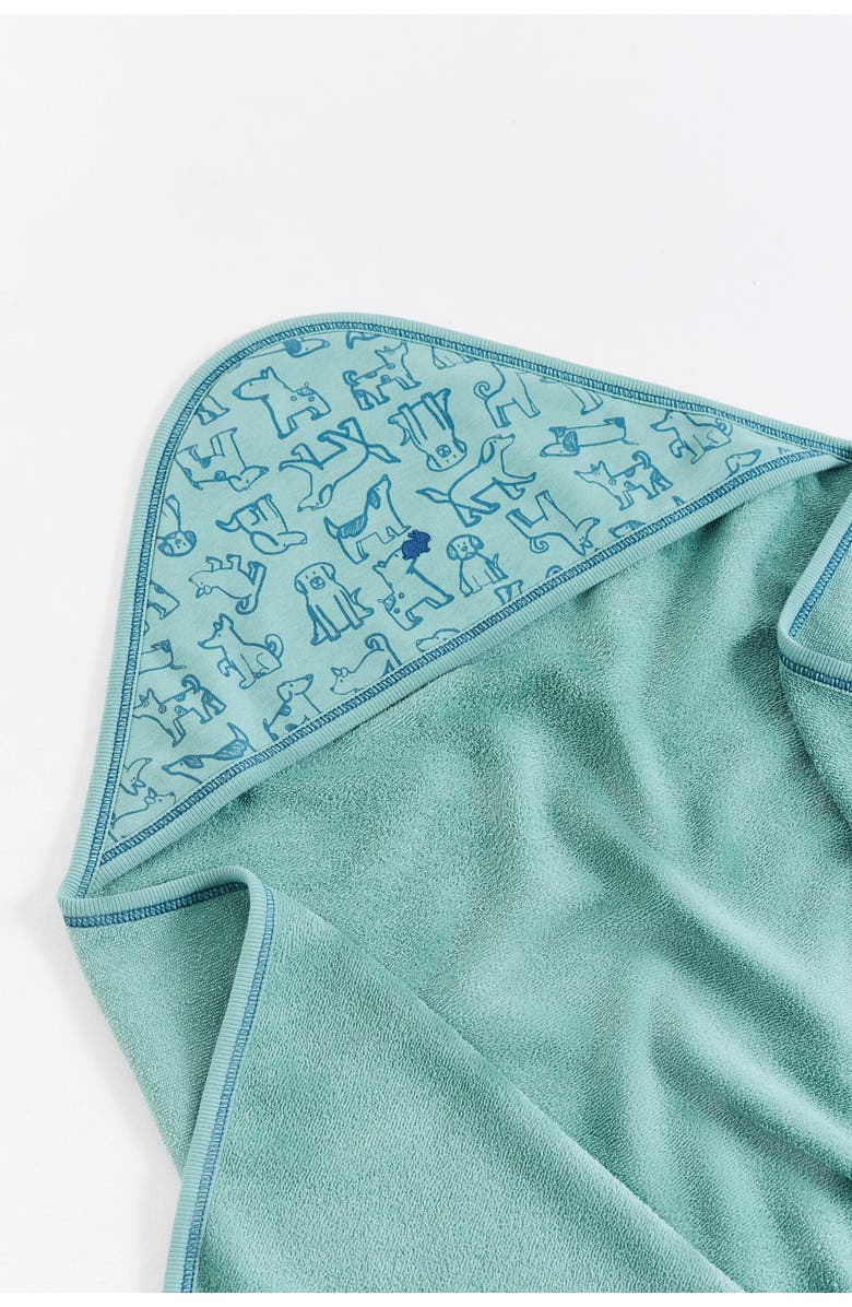 Babycottons Felix Large Hooded Towel, Alternate, color, Green