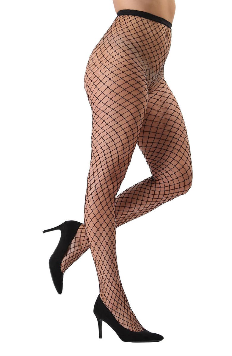 MeMoi Maxi Net Tights, Alternate, color, Black