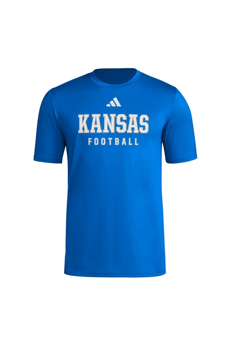 Men's adidas  Royal Kansas Jayhawks Locker Practice Football Pre-Game T-Shirt, Alternate, color, Royal