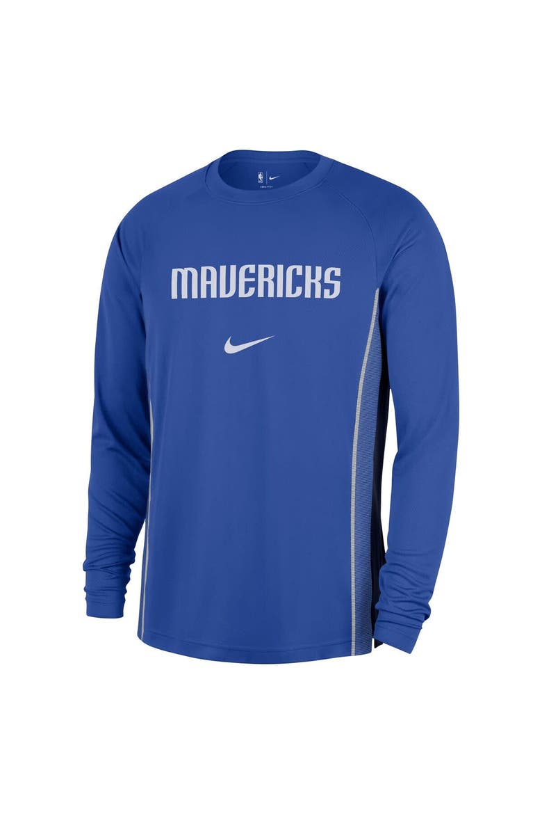 Men's Nike Blue Dallas Mavericks 2025/26 Authentic Pre-Game Legend Dri-FIT Long Sleeve Shooting Shirt, Alternate, color, Blue