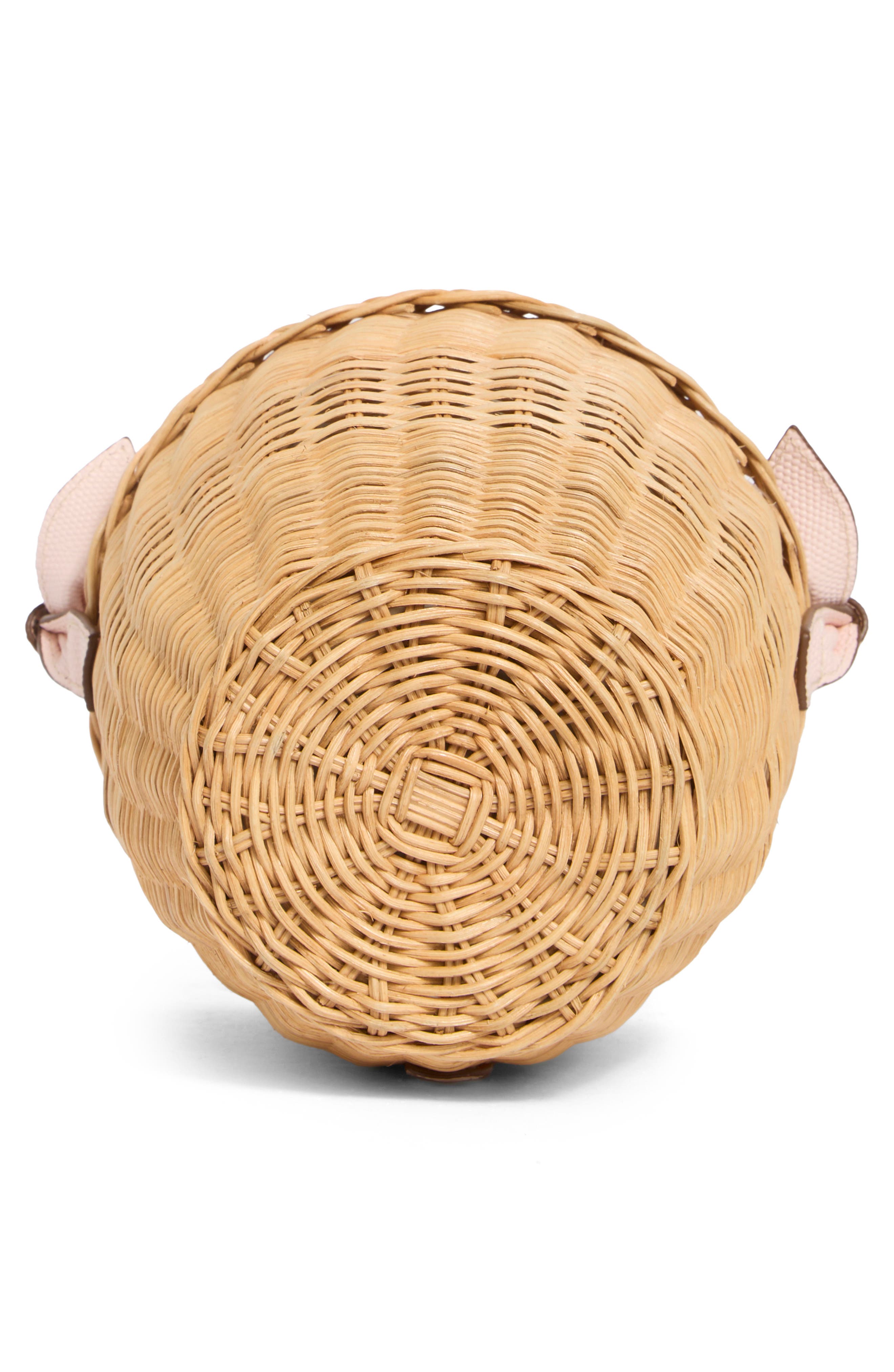 Pamela Munson The Jane Woven Rattan Basket Bag, Alternate, color, Blush