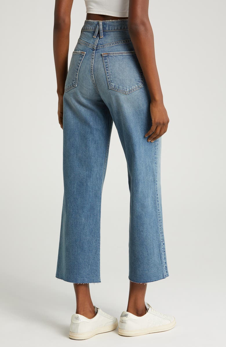 SLVRLAKE Grace Raw Hem High Waist Crop Wide Leg Jeans, Alternate, color, Blue Bird