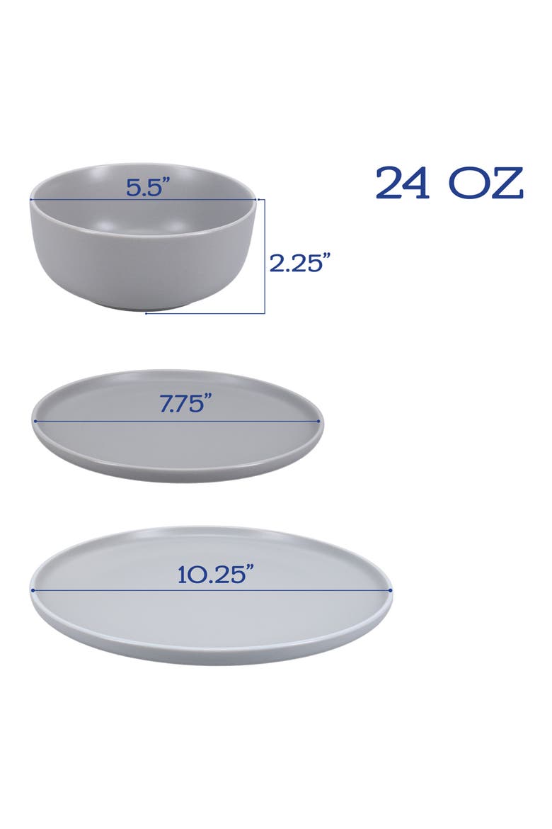 12-Piece Temp Stoneware Dinnerware Set, Alternate, color, STONE