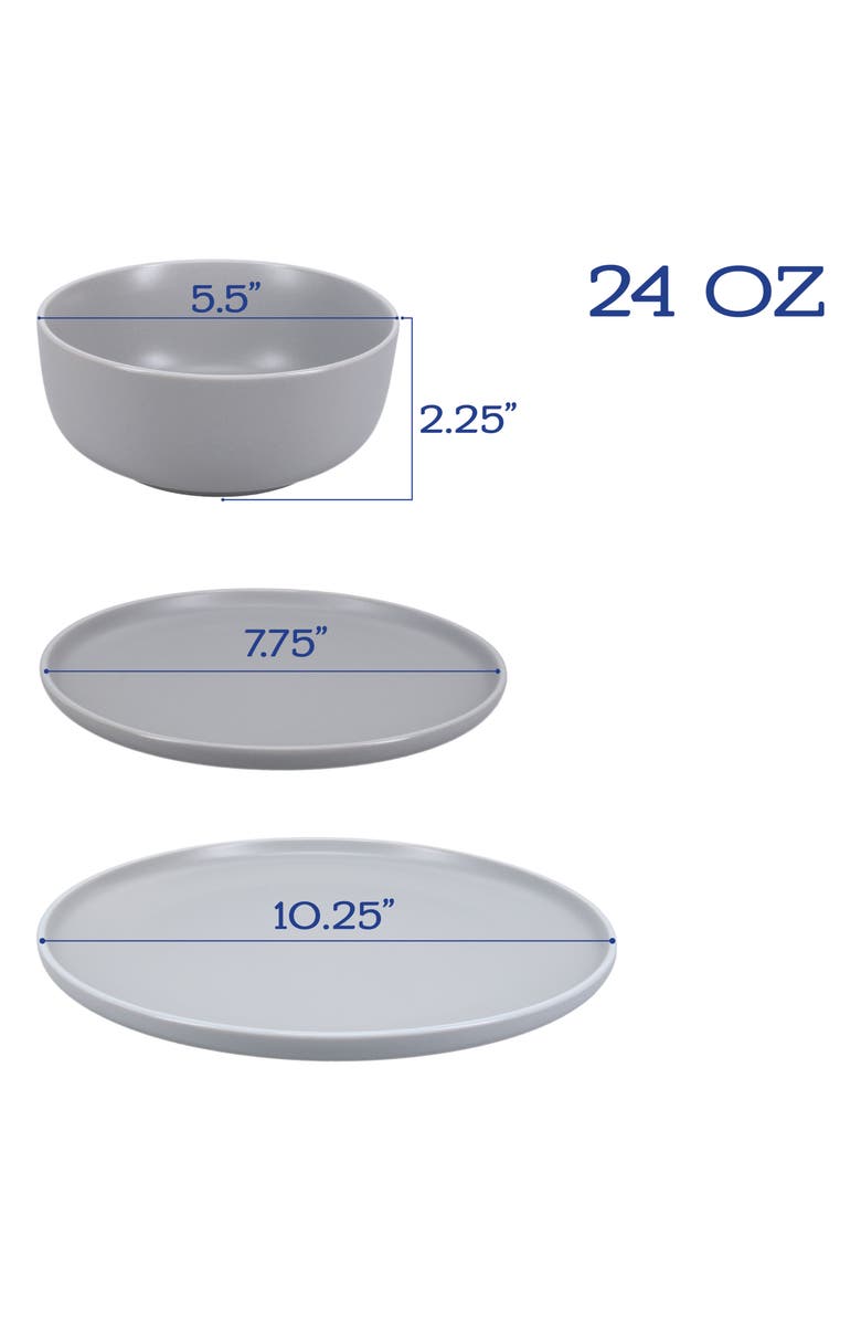 BIA Cordon Bleu 12-Piece Temp Stoneware Dinnerware Set, Alternate, color, Stone