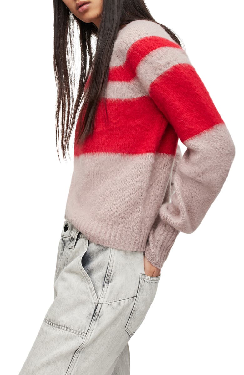 AllSaints Lana Stripe Jumper Sweater, Alternate, color, 