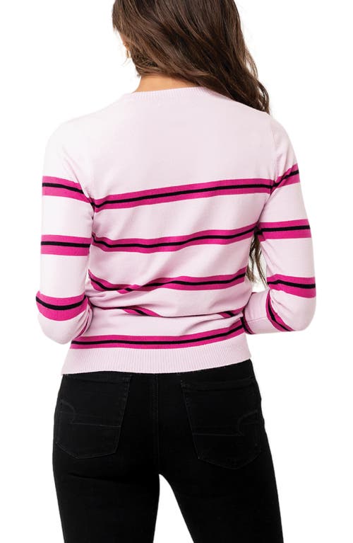 Gibsonlook Cupid Stripe Crewneck Sweater In Animal Print