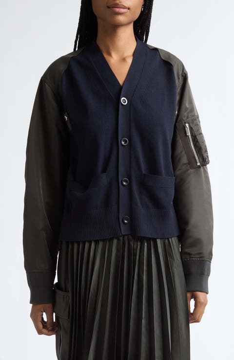 Mixed Media Cotton Cardigan