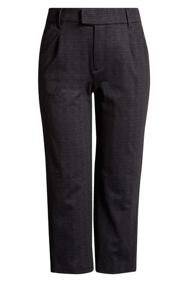 Skyrise Pleated Ankle Straight Leg Pants, Alternate, color, CHARCOAL MULTI