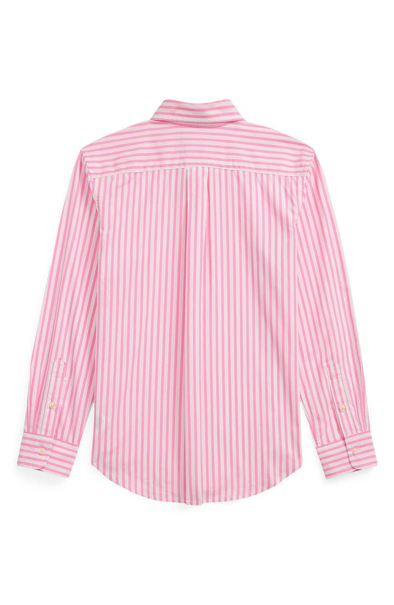 Polo Ralph Lauren Kids' Stripe Cotton Poplin Button-Down Shirt, Alternate, color, 