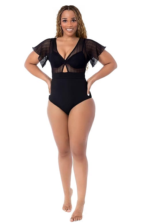 Dai Moda Women's Michelle One Piece Swimsuit in Black 