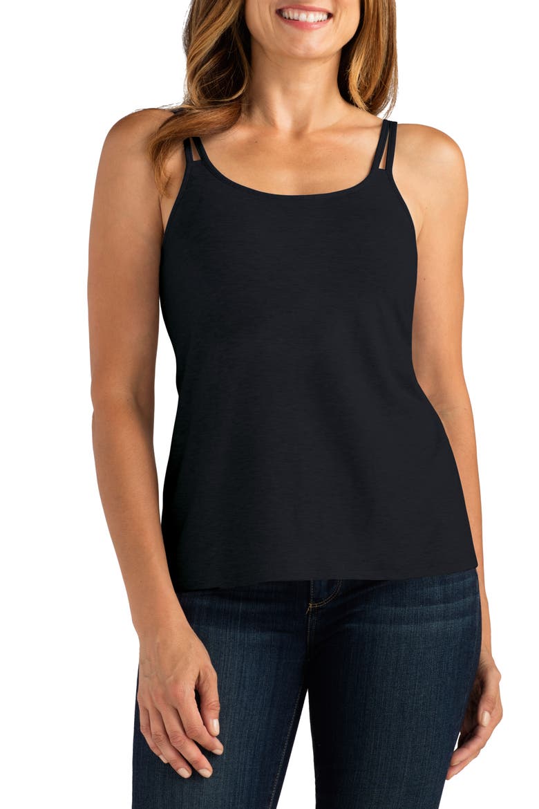 Valetta Shelf Bra Camisole, Main, color, BLACK