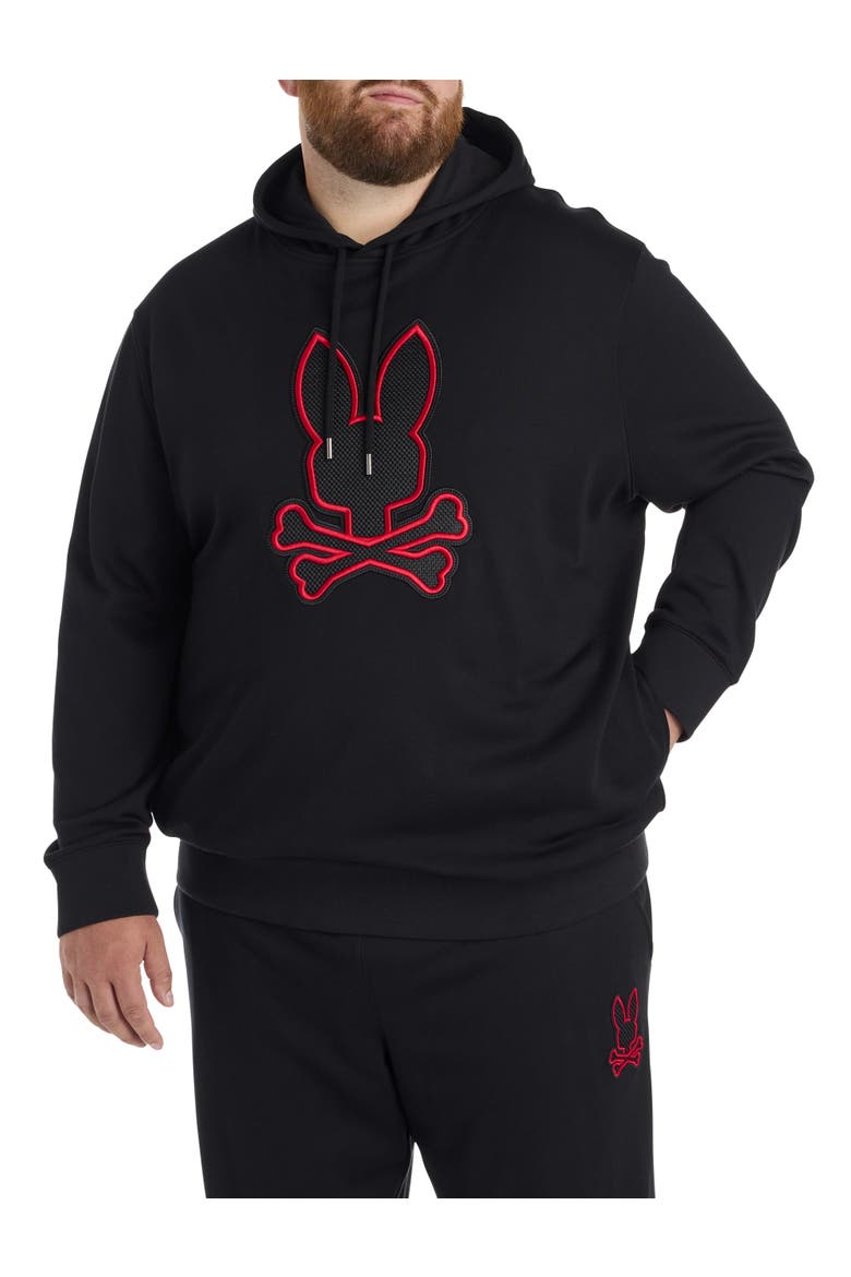 Psycho Bunny Big & Tall Sayer Embroidered Bunny Hoodie (Men