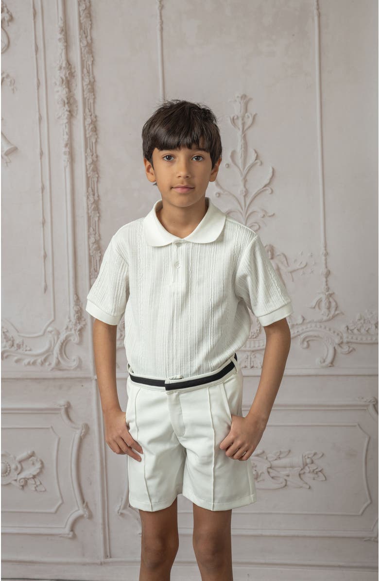 Petite Maison Kids Alex Short Sleeve Polo Shirt, Alternate, color, White