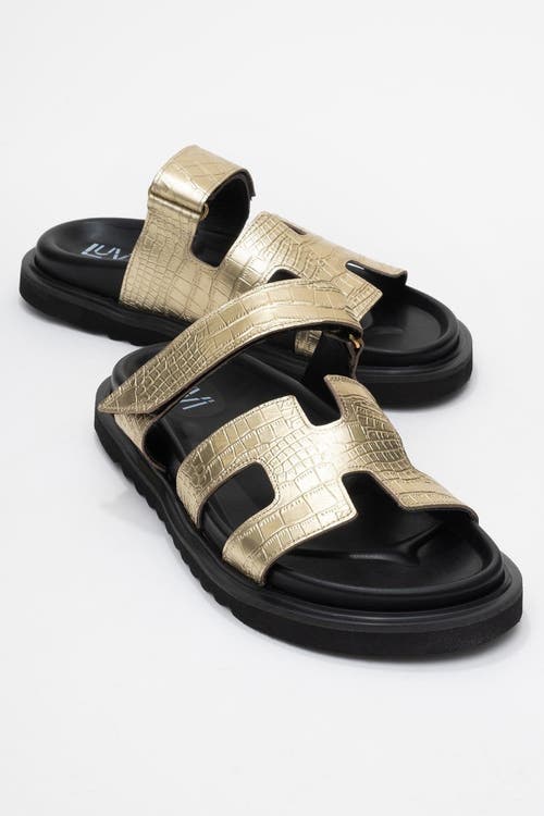 Forever & Always Shoes Loana Leather Slide Sandal In Multi