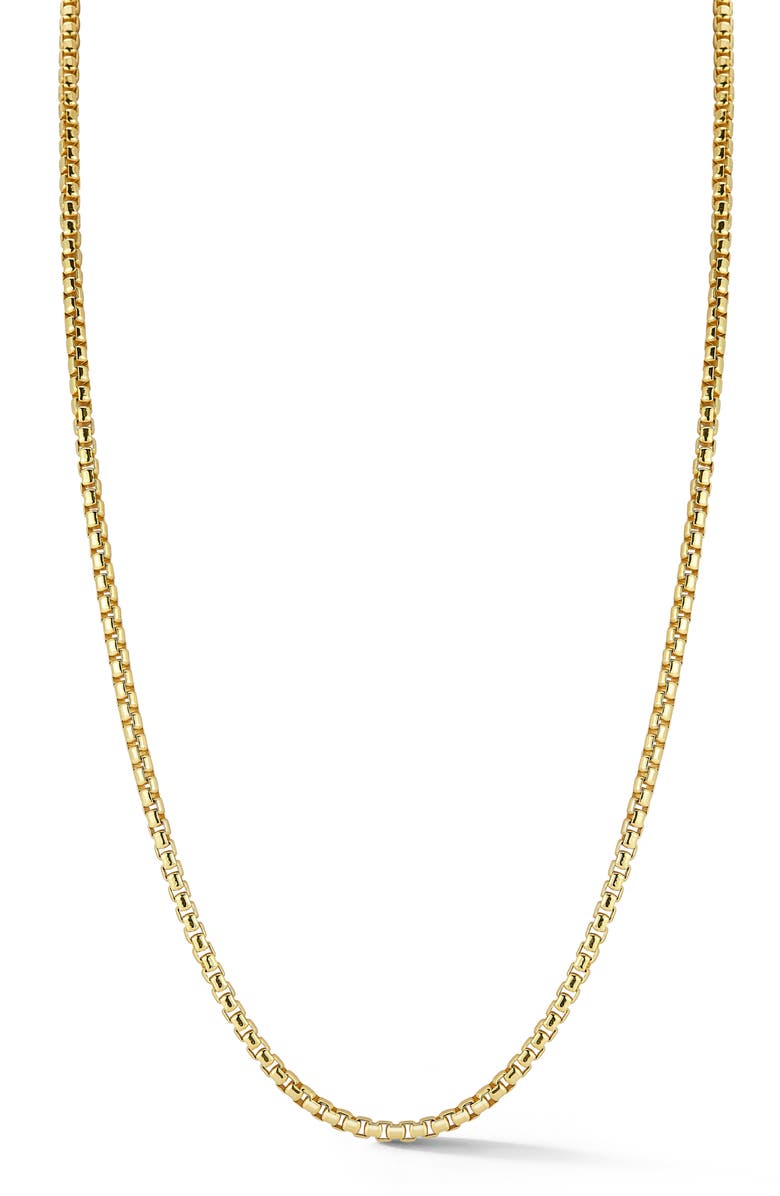 Yield of Men Men's Rounded Box Chain Necklace, Main, color, Gold