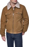 Levi's Cotton Aviator Bomber Jacket with Faux Shearling Collar