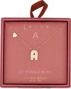 Leith Cubic Zirconia Heart & Bubble Initial Pendant Necklace