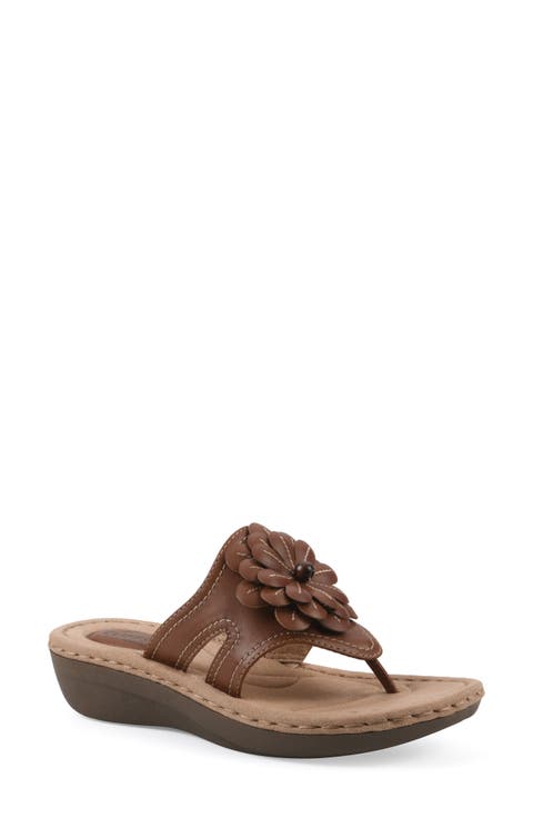 Cashlyn Floral Mini Wedge Sandal - Wide Width Available (Women)