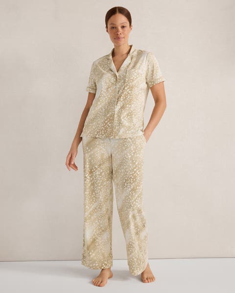 Organic Cotton Jersey Abstract Fawn Pajama Pants