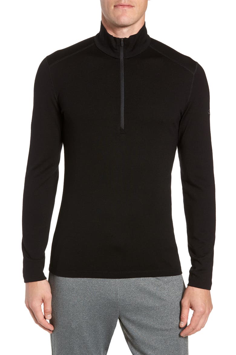 260 Tech Merino Wool Half Zip Base Layer Top, Main, color, BLACK