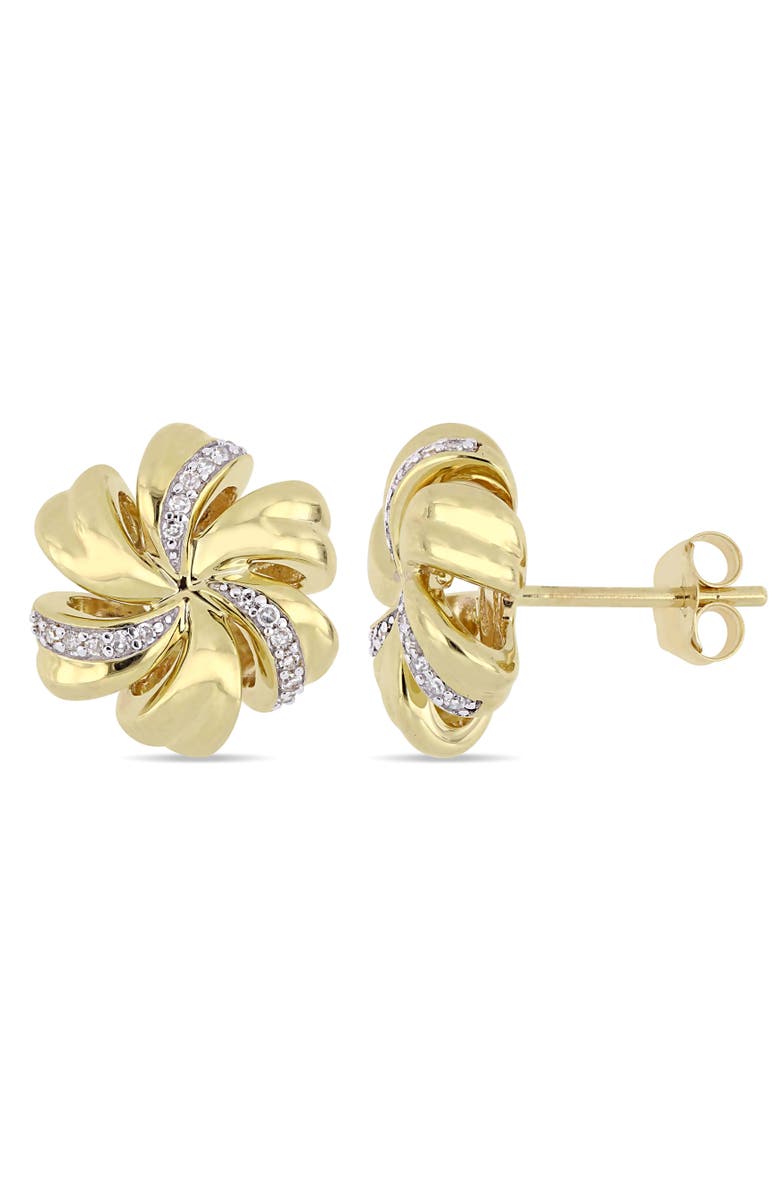 Julianna B. Diamond Flower Stud Earrings 10k Yellow Gold, Main, color,