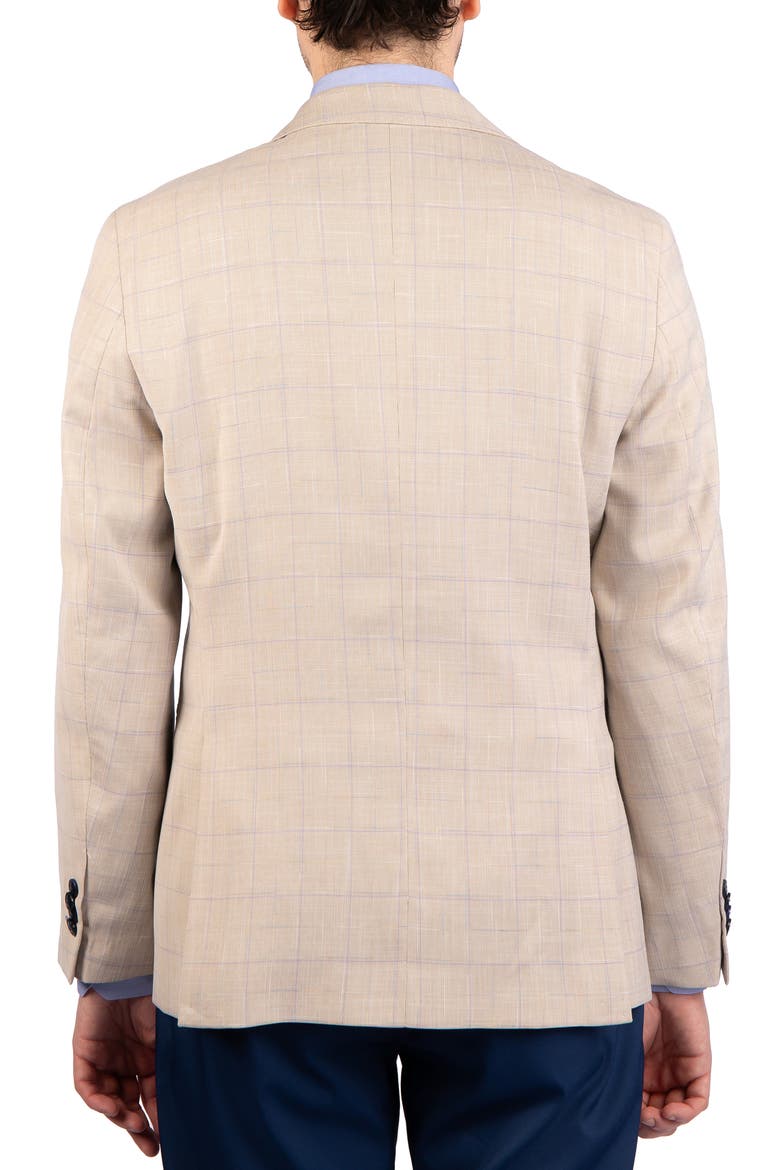 Broken Check Sport Coat, Alternate, color, KHAKI