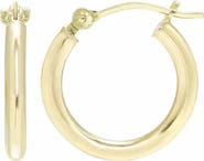 A&M 14K Yellow Gold Tube Hoop Earrings