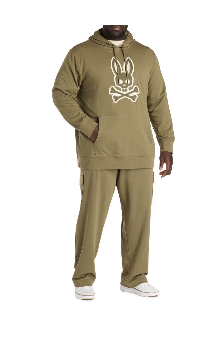 Psycho Bunny Big & Tall Ryder Pullover Hoodie, Alternate, color, Dusky Green