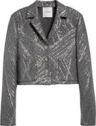 ST. JOHN Sequin Chevron Embellished Jacket