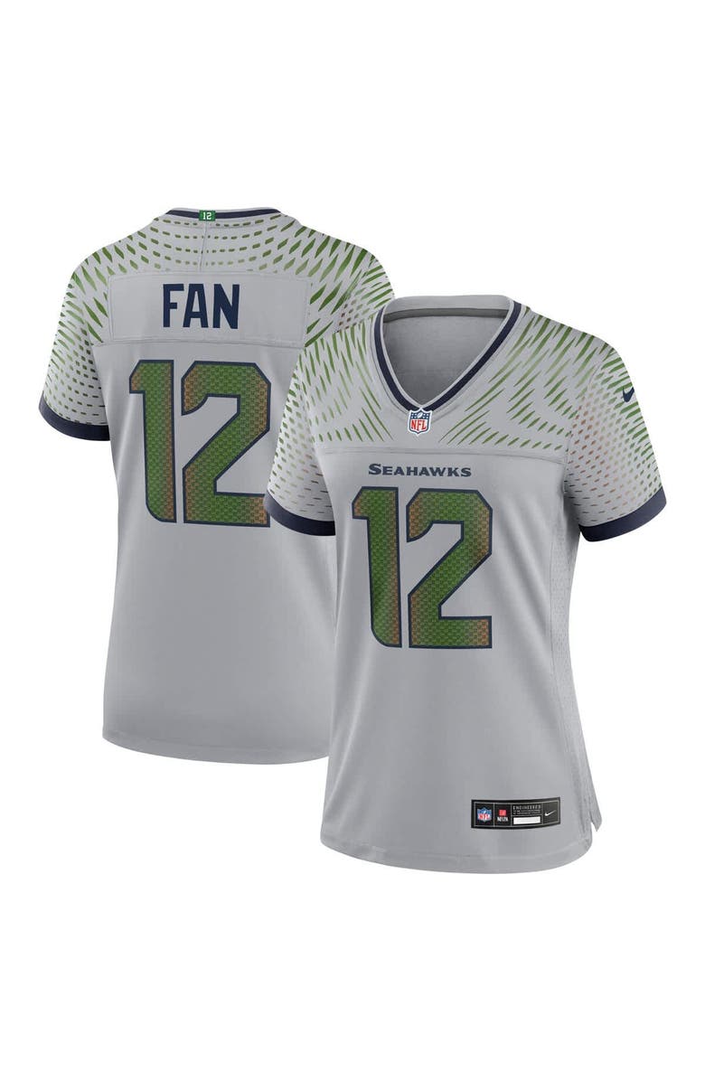 Nike Women's Nike 12s Wolf Gray Seattle Seahawks 2025 Rivalries Collection Game Jersey, Main, color, Gray