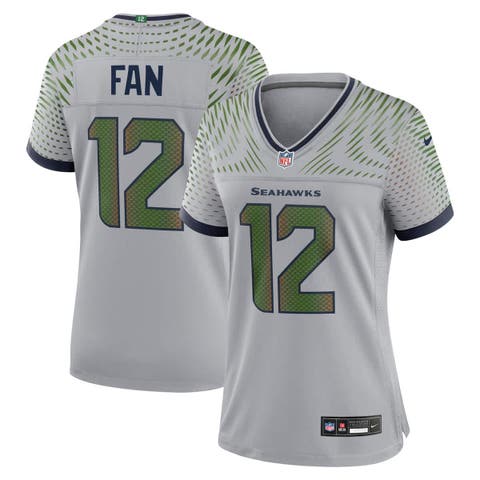 Women's Nike 12s Wolf Gray Seattle Seahawks 2025 Rivalries Collection Game Jersey