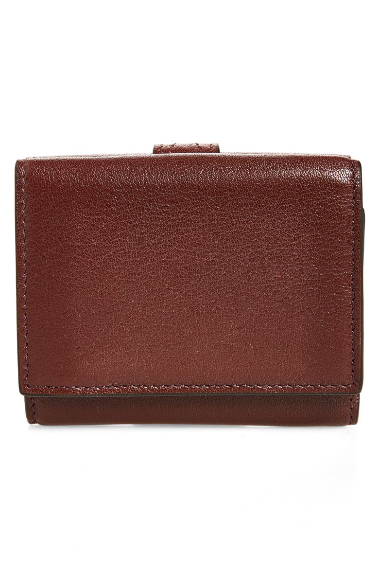 Mini Paddington Grained Leather Trifold Wallet, Alternate, color, CRAFTY BROWN
