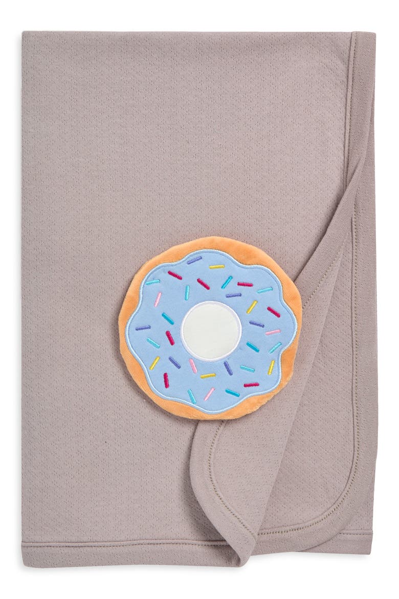 Pointelle Organic Cotton Blanket & Donut Sensory Toy Set, Main, color, DONUT