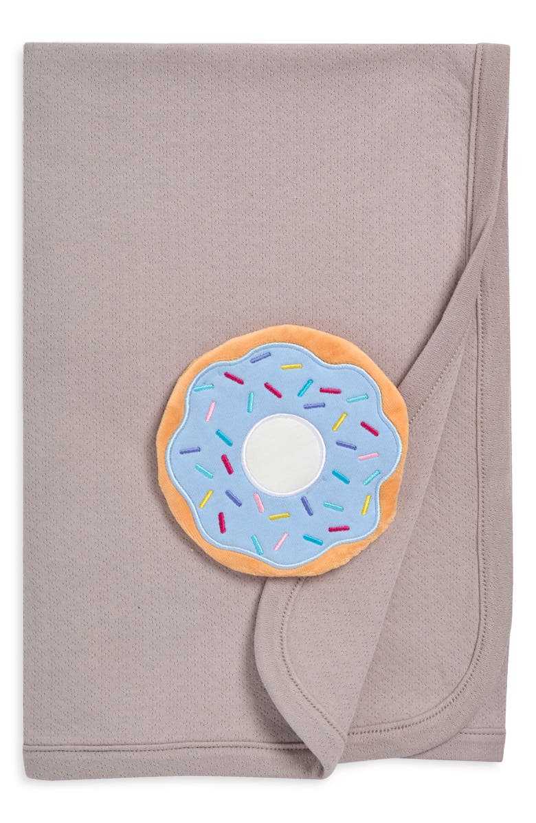 APPLE PARK Pointelle Organic Cotton Blanket & Donut Sensory Toy Set, Main, color, Donut